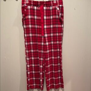 Red and White Plaid Flannel Pajamas Cozy Sleepwear